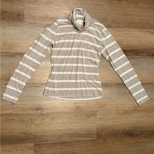 On 34th Beige and White Striped Turtleneck long sleeve S